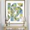 Designart - geometric Green Triangle I - Modern & Transitional Canvas in Gold Frame
